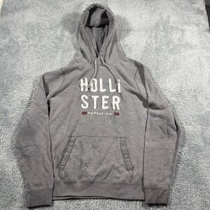 Vintage Y2K‎ Hollister Gray Pullover Hoodie Embroidered Logo Mens Size XL